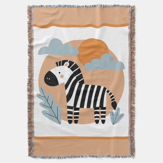 Whimsical Zebra Scandinavische beïnvloed Deken (Voorkant Verticaal)