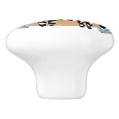 Whimsical Zebra Scandinavische beïnvloed Keramische Knop (Zijkant)