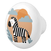 Whimsical Zebra Scandinavische beïnvloed Keramische Knop (Rechts)