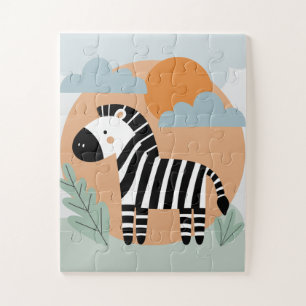 Whimsical Zebra Scandinavische beïnvloed Legpuzzel