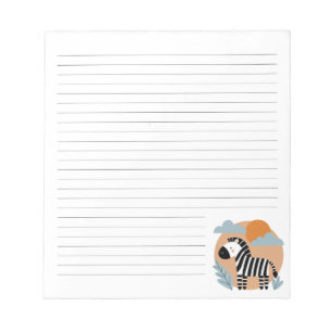Whimsical Zebra Scandinavische beïnvloed Notitieblok