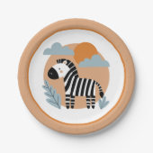 Whimsical Zebra Scandinavische beïnvloed Papieren Bordje (Voorkant)