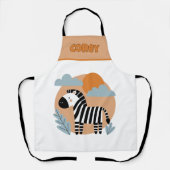 Whimsical Zebra Scandinavische beïnvloed Schort (Voorkant)