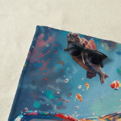 Whimsical Zee Schildpad Onderwater Scene Heldere K Strandlaken (In situ)