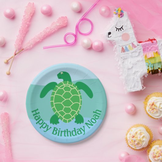 Whimsical Zee Schildpad Papier Borden Papieren Bordje (Feest)
