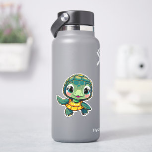 Whimsical zee schildpad sticker voor kinderen