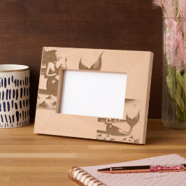 Whimsical zeemeermin genieten van ijs gegraveerde lijstjes