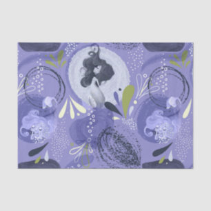 Whimsical Zeemeerminnen Paarse Abstracte achtergro Tissuepapier