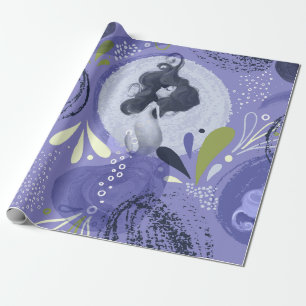 Whimsical Zeemeerminnen Paarse Abstracte Patroon Cadeaupapier