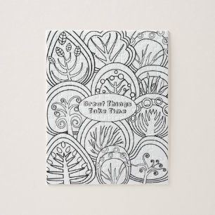 Whimsical Zen Doodle Trees Quote Relaxing Coloring Legpuzzel