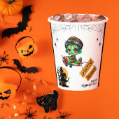 Whimsical Zombie Pilot Vliegtuig Kinder Halloween Papieren Bekers