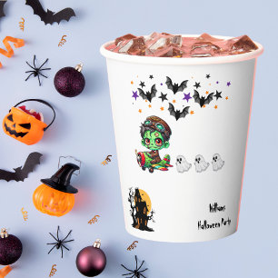 Whimsical Zombie Pilot Vliegtuig Schattigee Ghosts Papieren Bekers