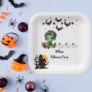 Whimsical Zombie Pilot Vliegtuig Schattigee Ghosts Papieren Bordje