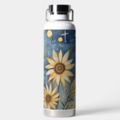Whimsical Zonnebloemen en Zon Waterfles (Achterkant)