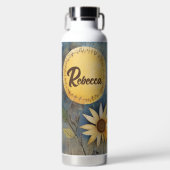 Whimsical Zonnebloemen en Zon Waterfles (Voorkant)