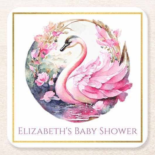 Whimsical zwaan papier Onderzetter (Voorkant)