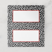 Whimsical Zwart en Wit Polka Dots met Rood (Buitenkant ongevouwen)