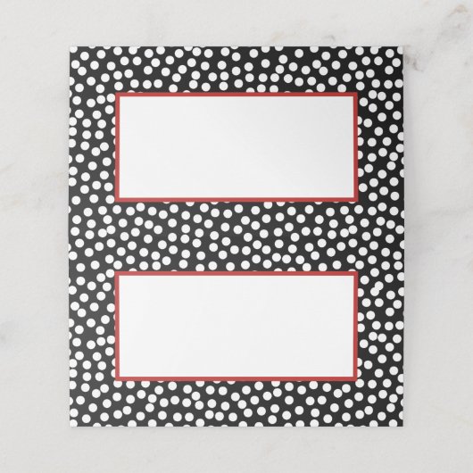 Whimsical Zwart en Wit Polka Dots met Rood (Buitenkant ongevouwen)
