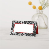 Whimsical Zwart en Wit Polka Dots met Rood (Voorkant)