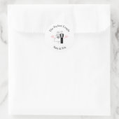 Whimsicale bruid en bruidegom Doodle sticker (Tas)