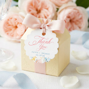 Whimsicale Elegante Pastel Bloemen Trouw Dank Je Bedankjes Labels