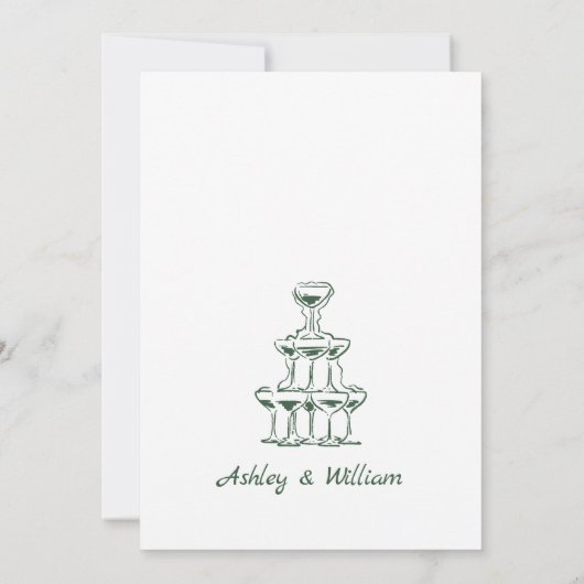 Whimsicale Hand Getekende Trouwkaart Save The Date Kaart (Achterkant)