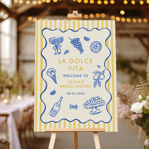 Whimsicale Italiaanse La Dolce Vita Bruiloft Feest Poster