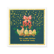Whimsicale kip en kuiken Kerst Papier Servet