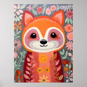 Whimsicale Rode Panda Kunstposter Poster