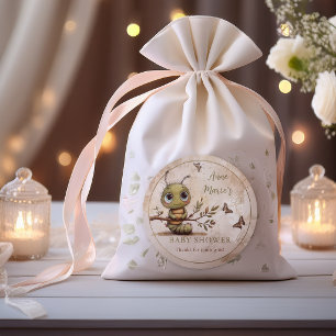 Whimsicale Rups Klaar om te Vliegen Baby Borrel Ronde Sticker