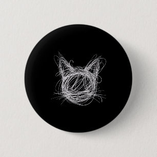 Whimsicale spiraal kat kunst & schetsachtige diere ronde button 5,7 cm
