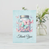 Whimsicale Vlinders in een Pot Bedankkaart (Staand voorkant)