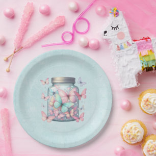 Whimsicale Vlinders in een Pot Papieren Bordje