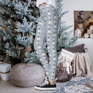 Whimsicale Winter Pinguïn Art Nouveau Sneeuwvlokke Leggings
