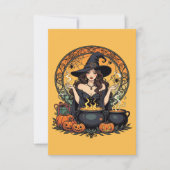 Whimsically Enchanting Witch With Spiders Kaart (Voorkant)