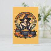 Whimsically Enchanting Witch With Spiders Kaart (Staand voorkant)