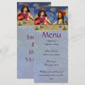 Whimsiek Fun Vintage Trouwmenu Menu (Voorkant / Achterkant)