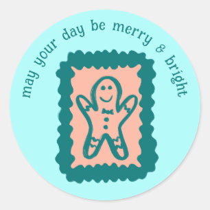 Whimsiek Kerstzegel Lief Maatwerk Blij en Helder Ronde Sticker