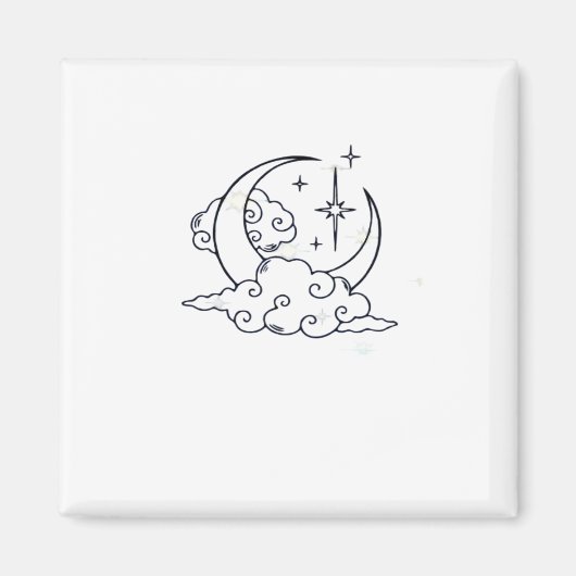 Whimsigoth Clouds Moon Witchy Classic Magneet (Voorkant)