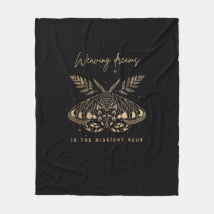 Whimsigoth Cottagecore Goblincore Mystical Moth Go Fleece Deken