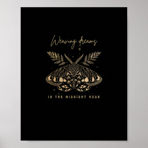 Whimsigoth Cottagecore Goblincore Mystical Moth Go Poster