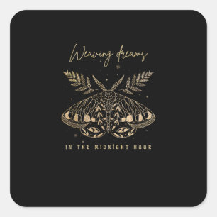 Whimsigoth Cottagecore Goblincore Mystical Moth Go Vierkante Sticker