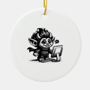 Whimsigoth Cyborg Internet Troll Art Design Keramisch Ornament