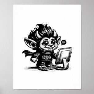 Whimsigoth Cyborg Internet Troll Art Design Poster