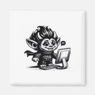 Whimsigoth Cyborg Internet Troll Vintage Kunstontw Magneet