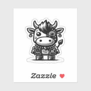 Whimsigoth Cyborg Koe Kunst Ontwerp Classic Sticker
