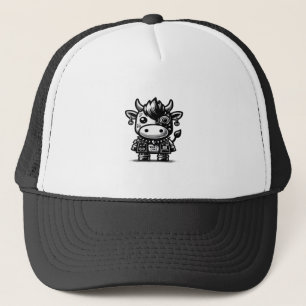 Whimsigoth Cyborg Koe Kunst Ontwerp Classic Trucker Pet