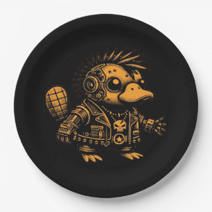 Whimsigoth Cyborg Platypus Art Design Papieren Bordje