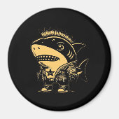 Whimsigoth Cyborg Shark  Art Design Magneet (Voorkant)