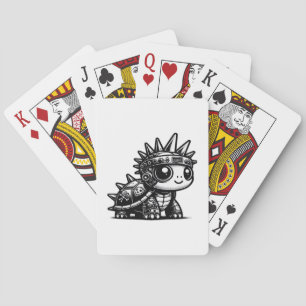 Whimsigoth Cyborg Turtle Art Design Classi Pokerkaarten
